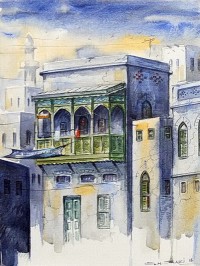 G. N. Qazi, 12 x 16 Inch, Oil on Canvas, Cityscape Painting, AC-GNQ-013